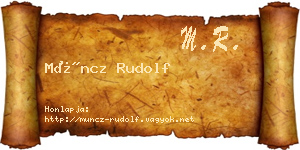 Müncz Rudolf névjegykártya